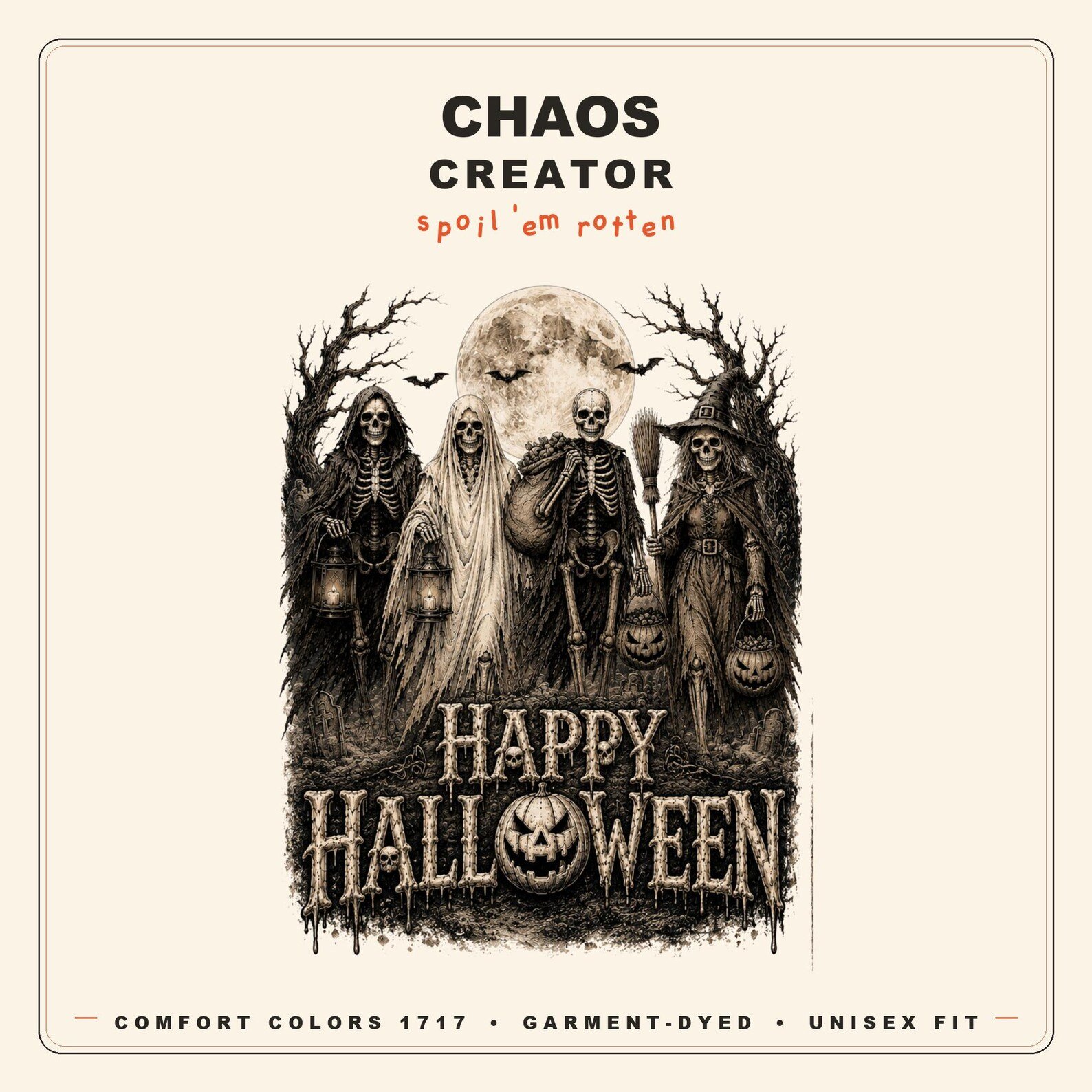 Vintage Skeleton Halloween Shirt design